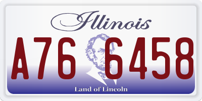 IL license plate A766458