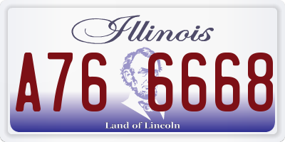 IL license plate A766668