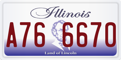IL license plate A766670