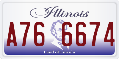 IL license plate A766674