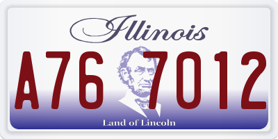 IL license plate A767012