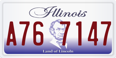 IL license plate A767147