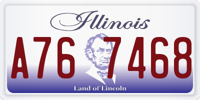 IL license plate A767468