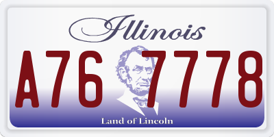 IL license plate A767778