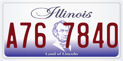 IL license plate A767840