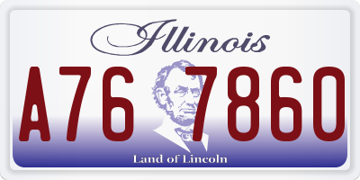 IL license plate A767860