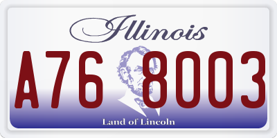 IL license plate A768003