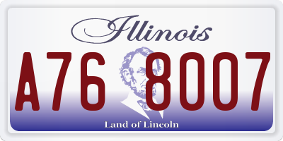 IL license plate A768007