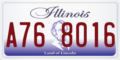 IL license plate A768016