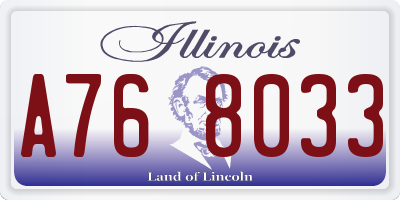 IL license plate A768033