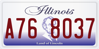 IL license plate A768037