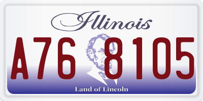 IL license plate A768105