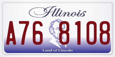 IL license plate A768108