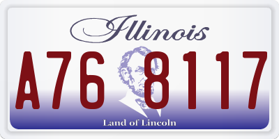 IL license plate A768117
