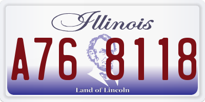 IL license plate A768118