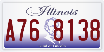 IL license plate A768138