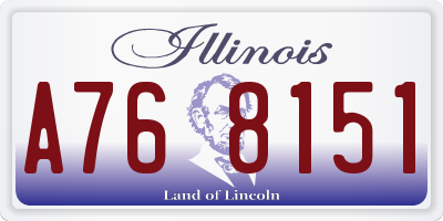 IL license plate A768151
