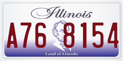 IL license plate A768154
