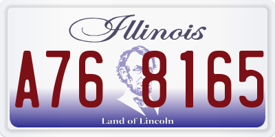 IL license plate A768165