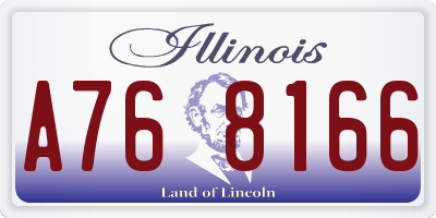 IL license plate A768166