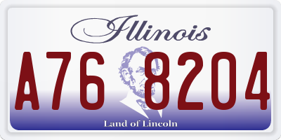 IL license plate A768204