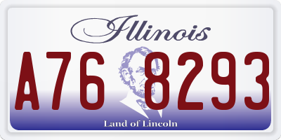 IL license plate A768293
