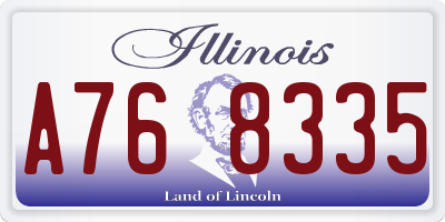 IL license plate A768335