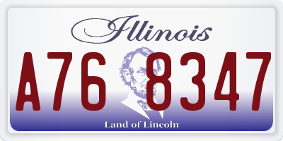IL license plate A768347