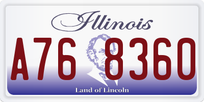 IL license plate A768360