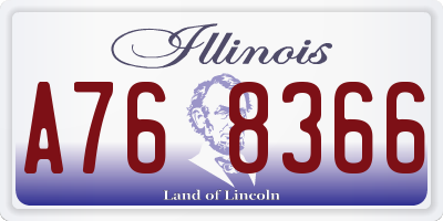 IL license plate A768366