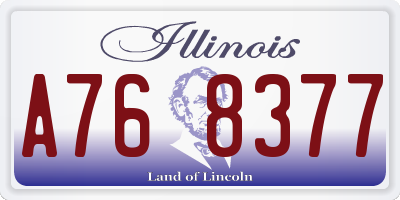 IL license plate A768377