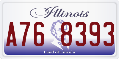 IL license plate A768393