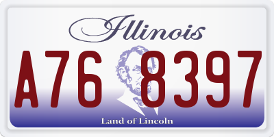 IL license plate A768397