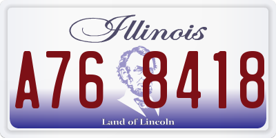 IL license plate A768418