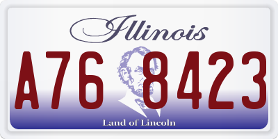 IL license plate A768423