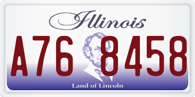 IL license plate A768458