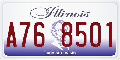 IL license plate A768501