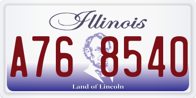 IL license plate A768540