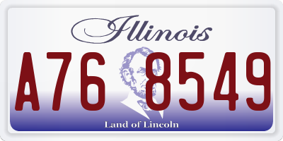 IL license plate A768549