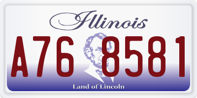 IL license plate A768581
