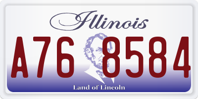 IL license plate A768584