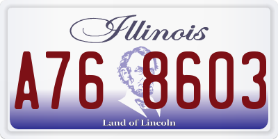 IL license plate A768603