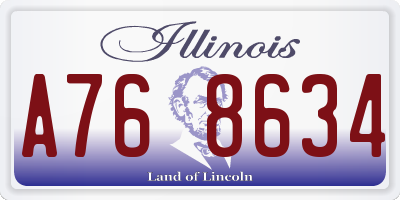 IL license plate A768634