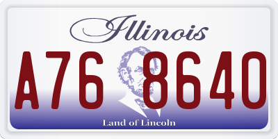 IL license plate A768640
