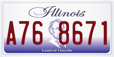 IL license plate A768671