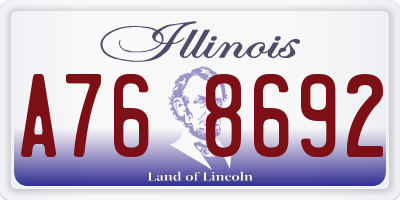 IL license plate A768692