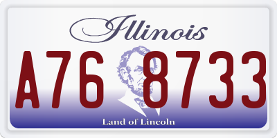 IL license plate A768733