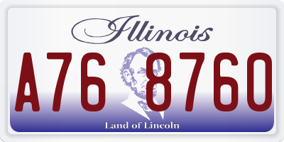 IL license plate A768760