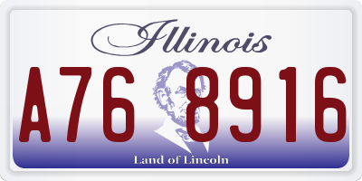IL license plate A768916