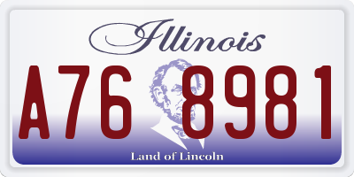 IL license plate A768981